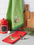DII Christmas Dishtowel Collection Embellished, 18x28, Jingle for Joy, 2 Piece
