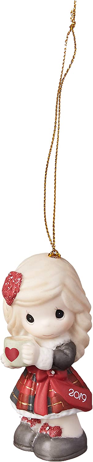 Precious Moments Heart Warming Christmas 2019 Dated Bisque Porcelain 191002 Ornament, One Size, Multi