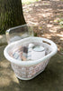 Camco White/Taupe Collapsible Utility/Laundry Basket Perfect for Homes, Boats, and RVs Easy Grip Carrying Handles - Foldable for Compact Storage,small - 51951