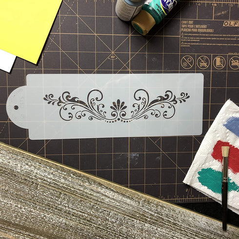 Designer Stencils Fleur De Lis Cake Stencil, Beige/Semi-Transparent