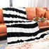 NTBAY Flannel Throw Blanket, Super Soft with Black and White Stripe (51"x 68")