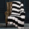 NTBAY Flannel Throw Blanket, Super Soft with Black and White Stripe (51"x 68")