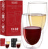 Wine Glasses - Set of 2-13 oz Tumbler Cup - Double Walled Glassware - Stemless Large Drinking Glass - Red & White Wine Tumblers by Epar©