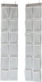 SimpleHouseware 24 Pockets - 2PK 12 Large Pockets Over Door Hanging Shoe Organizer, Grey