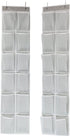 SimpleHouseware 24 Pockets - 2PK 12 Large Pockets Over Door Hanging Shoe Organizer, Grey