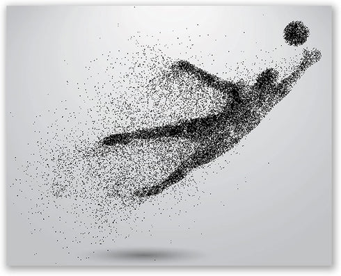 Soccer Wall Art Prints - Particle Silhouette Set of 4 (8x10) Poster Photos - Man Cave- Bedroom Decor