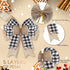 Syhood 4 Pieces Black and White Burlap Bows Christmas Wreath Bows Large Buffalo Plaid Wreath Bows Craft Ribbon Bows Tree Topper Bows Rustic Checkered Bows for Wedding Party Decoration 9.4 x 13 Inch