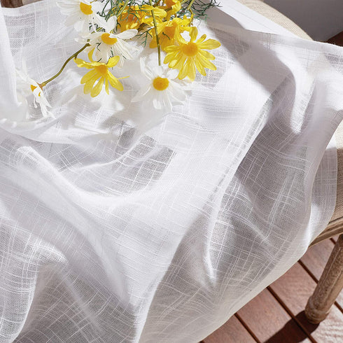 NICETOWN Linen-Like Patio Door Curtains - Extra Wide Grommet Top Semi Voile Drape Sheer Panels for Sliding Glass Door, White, W100 x L84, 1 Panel