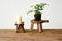 Creative Co-Op Round Wood Pedestal with Handle, Small, Brown