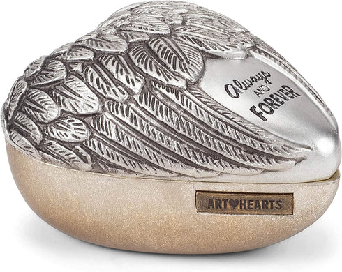 DEMDACO Always and Forever Silver Tone 4 x 3 Resin Stone Art Heart Keeper Figurine