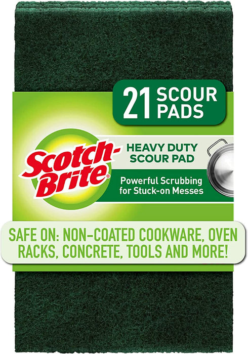 Scotch-Brite Heavy Duty Scour Pads, Scouring Pads for Kitchen and Dish Cleaning, 21 Pads