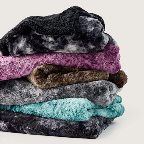 Bedsure Faux Fur Throw Blanket for Couch - Dark Grey Fuzzy Plush Fluffy Soft Sherpa Fleece Blankets and Throws for Sofa and Bed, 50x60 inches