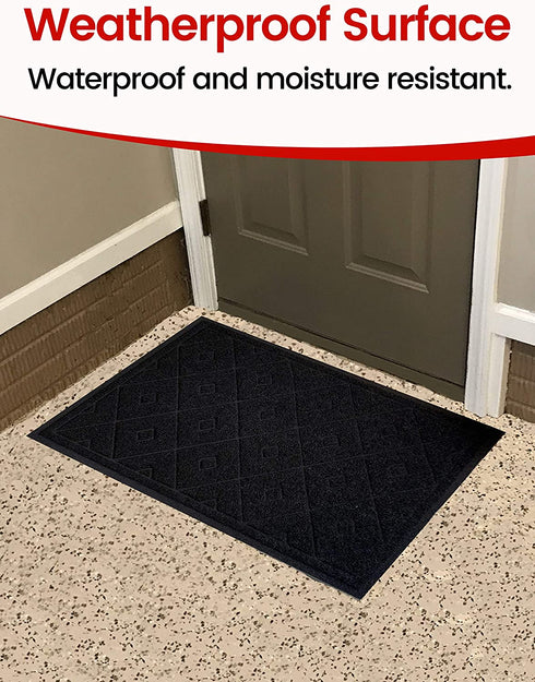 SlipToGrip Universal Door Mat Plaid Design Size 35 x 23 Anti Slip, Durable & Washable Duraloop Mesh Entrance Outdoor & Indoor Welcome Mat Dirt and Dust Absorber