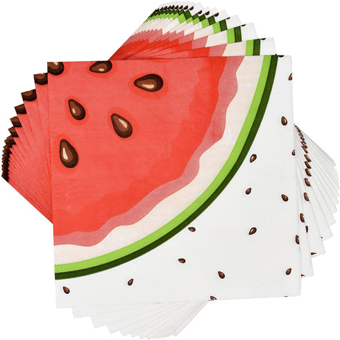 Watermelon Party Supplies Tableware Set 24 9" Plates 24 7" Plate 24 9 Oz. Cups 50 Lunch Napkins Pink Green Melon Fruit Slice Disposable Paper Goods for Summer Picnic Baby Shower & Birthday Party Decor