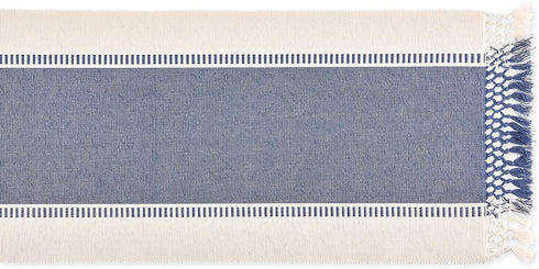 DII Dobby Stripe Woven Table Runner, 13x108-inch, French Blue