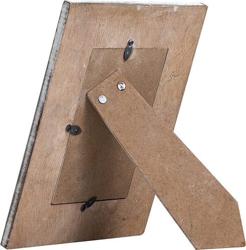 Rites 4x6 Picture Photo Frame Rustic Solid Wood For Desktop Display, Distressed Design, Mother feets 4 inches x6 inches