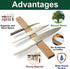 SimpleUsefulThings 16 inch Wood Professional Magnetic Knife Strip - Rack Bar - Magnetic Knife Holder for Wall
