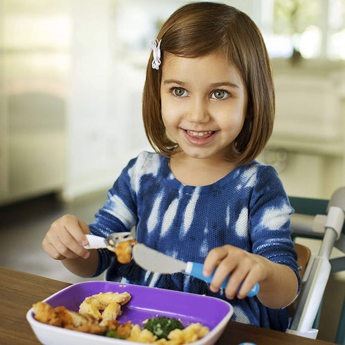 Munchkin Splash Toddler Fork, Knife and Spoon Set, 6 Pack, Blue/Green