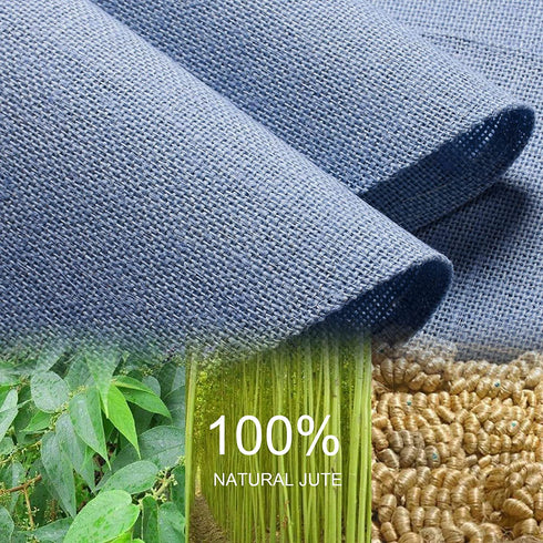 FunWheat Burlap Fish Braided Placemats Set of 6 for Dining Tables Heat Resistant Jute Table Mats Farmhouse Woven Natural Fabric Rustic Place mats for Wedding Decoration (Light Blue )