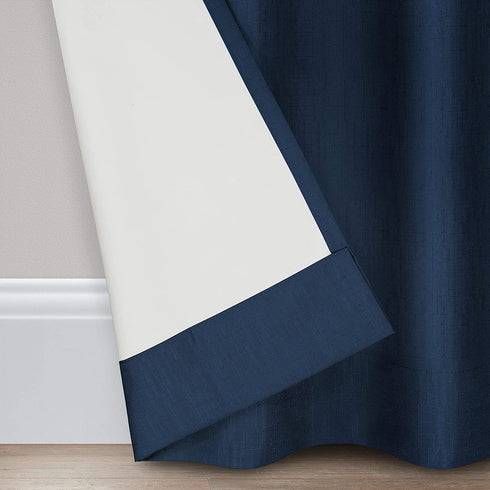 ECLIPSE Kendall Modern Blackout Thermal Rod Pocket Window Curtain for Bedroom or Living Room (1 Panel), 42" x 84", Denim