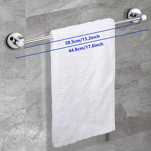 JiePai Bath Towel Bar Chrome, 18 Inch Stainless Steel Towel Rack Bathroom Towel Holder Wall Mount Kitchen Dish Cloth Hanger (Chrome, 18 Inch)