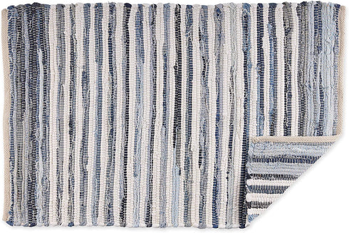 DII Chindi Home Collection Handmade Multicolor Area Rag Rug, 2x3', Denim