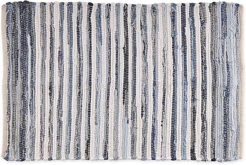 DII Chindi Home Collection Handmade Multicolor Area Rag Rug, 2x3', Denim