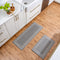 KitchenLit Kitchen Mat (2 PCS), Cushioned Anti Fatigue Kitchen Rug, Stainproof Kitchen Rugs and Mats Non Skid Washable, Memory Foam Kitchen Rug Set, Heavy Duty Black Rugs for Kitchen, Office (Edge)