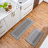 KitchenLit Kitchen Mat (2 PCS), Cushioned Anti Fatigue Kitchen Rug, Stainproof Kitchen Rugs and Mats Non Skid Washable, Memory Foam Kitchen Rug Set, Heavy Duty Black Rugs for Kitchen, Office (Edge)