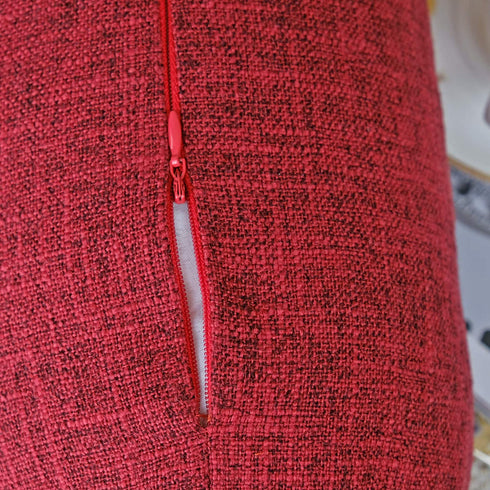 Round Neck Pillow Roll Cervical Support Pillows Neck Pain Relief Cylinder Bolster Pillows with Removable Washable Cover for Sleeping, Chair, Car, Sofa (1, Red)