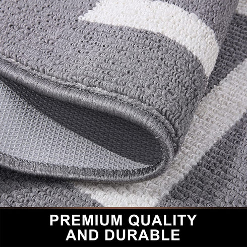OLANLY Indoor Door Mat, 20x32, Non-Slip Absorbent Resist Dirt Entrance Rug, Machine Washable Low-Profile Inside Entry Door Rugs for Entryway, Grey