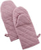 DII 100% Cotton Solid Chambray Kitchen Set, Oven Mitts, Rose, 2 Piece
