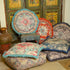 Mandala Life ART Square Meditation Cushion Cover with Fringes - 26 inches - Printed Vintage Blue Cotton Boho Chic Pillow Case