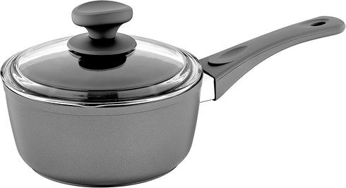 Saflon Titanium Nonstick 2 Quart Sauce Pan with Glass Lid Forged Aluminum with PFOA Free Coating