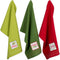 DII Holiday Kitchen Collection Embroidered Dishtowel Set, 18x28, Cheers Merry & Joy, 3 Piece