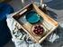 EZDC Coffee Table Tray, Wooden Tray, Ottoman Tray Light Brown 16 x 12 Modern Aesthetic Decorative Serving Tray with Handles for Drinks and Food