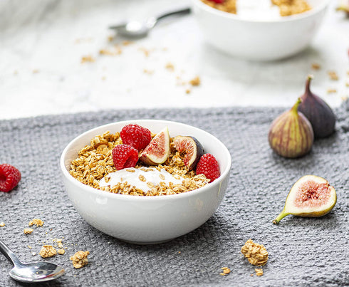 Soup Bowls, by Kook, Ceramic Make, Holds 24 Oz, perfect for cereal, desserts, salads, oatmeal, Set of 6, White.