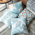 Phantoscope Set of 4 New Living Series Decorative Blue and Coffee Throw Pillow Case Cushion Cover 18 x 18 inches 45 x 45 cm