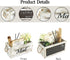 HoreZer Wood Mail Holder Box,Decorative Mail Organizer Box Countertop,Letter Holder Box for Desk with Chalkboard & Rope Handles,Rustic Desk Mail Organizer Home Office(White)
