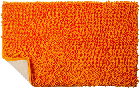 Orange Bath Rugs Bathroom Mats and Rugs Non Slip Ultra Soft Chenille Rug/Bathmat/Toilet Mat/Toilet Rug/Shower Rug Washable Rug Super Absorbent Throw Rug 19.7 x 31.5 Inch