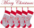 LUBOT Set of 5 Christmas Stockings (21inch) Embroidered Burlap Applique Flannel with Faux Fur Fireplace Hanging for Family Decorations Xmas Gift