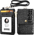 ELV Badge Holder with Zipper, PU Leather ID Badge Card Holder Wallet with 5 Card Slots, 1 Side RFID Blocking Pocket and 20 inch Neck Lanyard Strap for Offices ID, School ID, Driver Licence