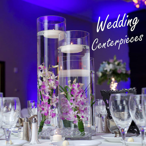 CYS Excel Clear Glass Cylinder Vase (H:16" D:4") | Multiple Size Choices Glass Flower Vase Centerpieces | Hurricane Floating Candle Holder Vase