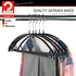 MAWA by Reston Lloyd Model 42/U Euro Non-Slip Space-Saving Clothing Hanger with Bar& Hooks for Skirs, Pack of 5, Black, 5 Count