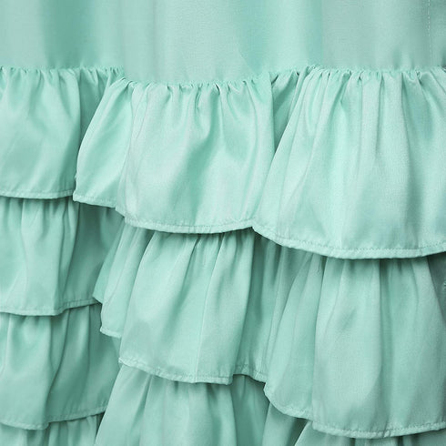 Lush Decor Allison Ruffle Curtains Window Panel Drapes Set for Living, Dining Room, Bedroom (Pair), 84 in L, Aqua