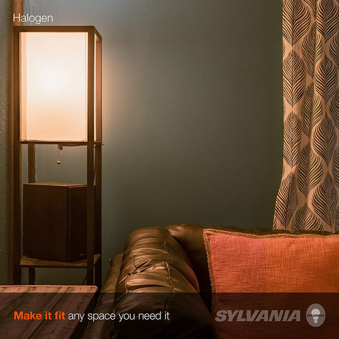 SYLVANIA Halogen A19 Light Bulb, 9W=60W Equivalent, E26 Medium Base, 600 Lumens, 100 CRI, 2700K Soft White - 4 Pack (50005)