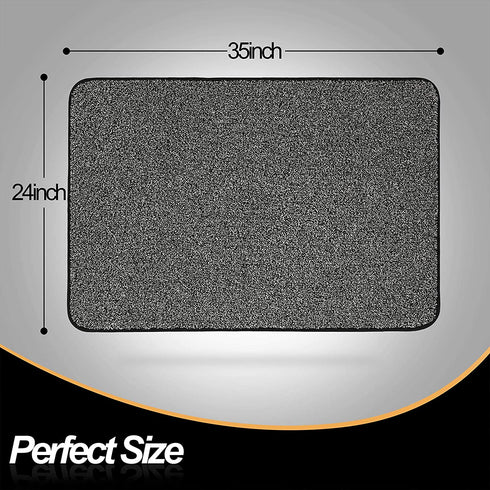 ITSOFT Non-Slip Polyester Dirt Trapper Door Mat Indoor Outdoor Entrance Rug for Front Door Super Absorbent, Machine Washable, 35 x 24 Inches Black & White