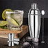 Amico Premium Stainless Steel Bar Set 24 Ounce with 6 Pcs Accessories Innovative Rubber Ring Design with Mixing Spoon, 2 Pourers, Jiggle & Muddler Built-in Bartender Strainer (Includes Muddler)