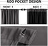 WONTEX 100% Grey Blackout Curtains for Bedroom 52 x 63 inch Length - Thermal Insulated, Noise Reducing, Sun Blocking Lined Rod Pocket Window Curtain Panels for Living Room, Set of 2 Winter Curtains