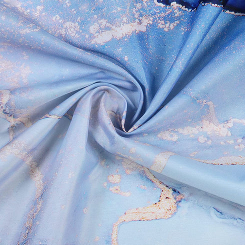 Ikfashoni Marble Shower Curtain, Modern Abstract Shower Curtain with 12 Hooks, Navy Blue Luxury Bathroom Shower Curtain, Gold Geometric Shower Curtain, Fabric Art Shower Curtain, 69" x 70"